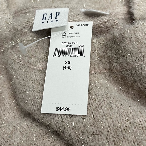 Gap Girls Metallic Shine Pullover Sweater, Pink Rose, Size XS, NEW - Picture 6 of 7